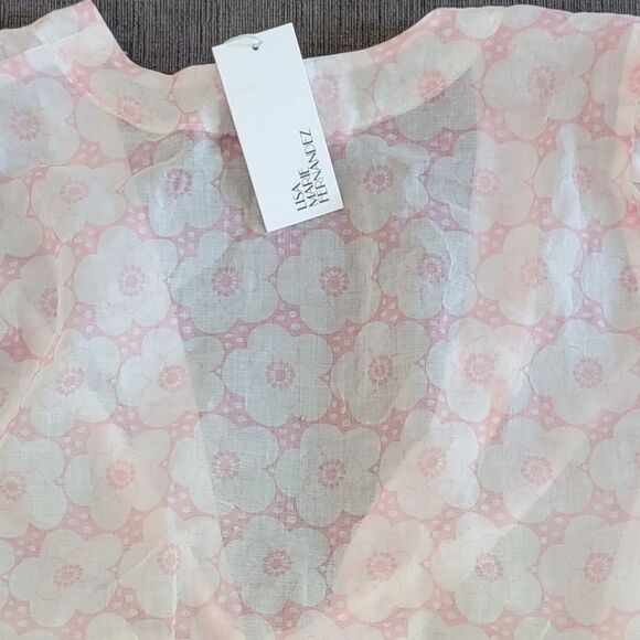 USA Lisa Marie Fernandez Women's White & Pink Wilfred Tie Front Crop Top… - Picture 10 of 16